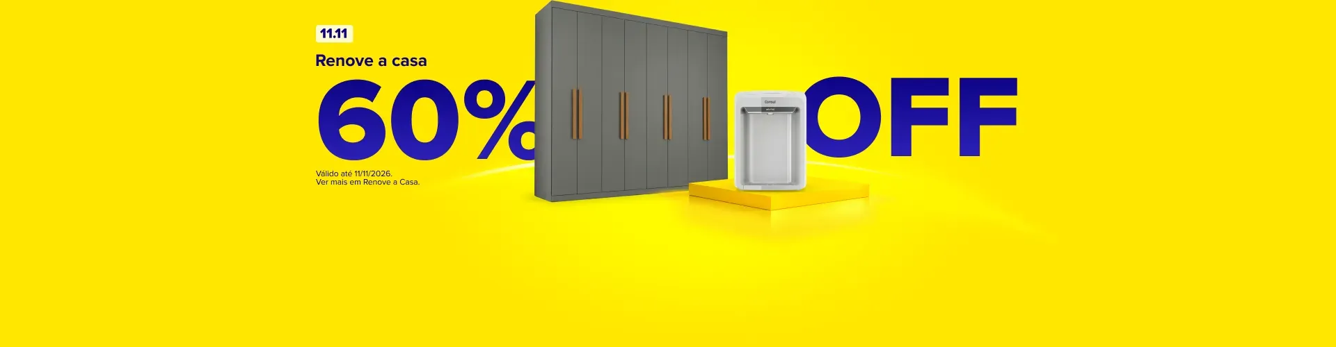 Renove sua casa. 60% OFF. Consulte termos e condições.