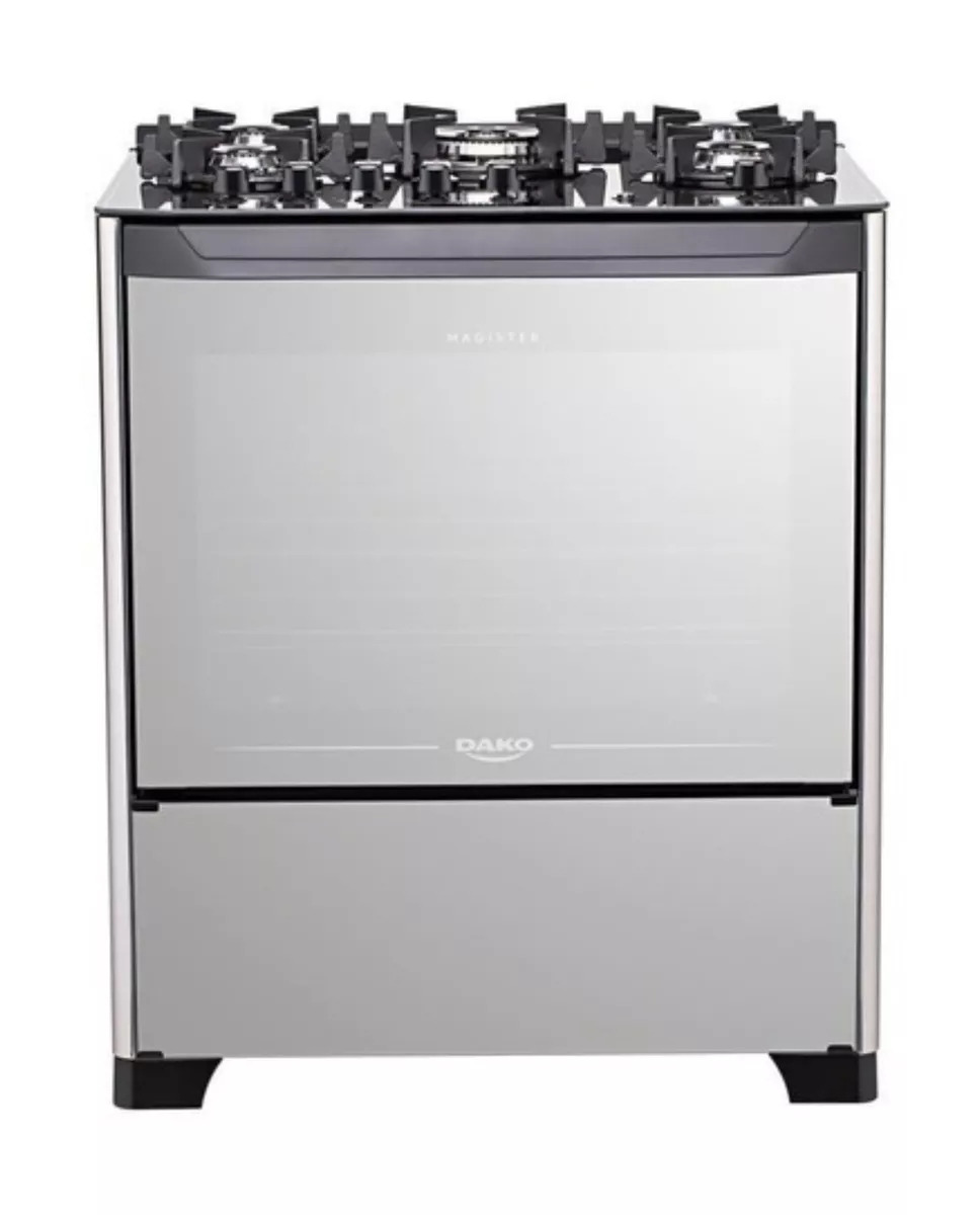 Estufa de Piso Dako Magister Style 5 Quemadores a Gas/Eléctrico Negro 110V/220V puerta ciega 100L