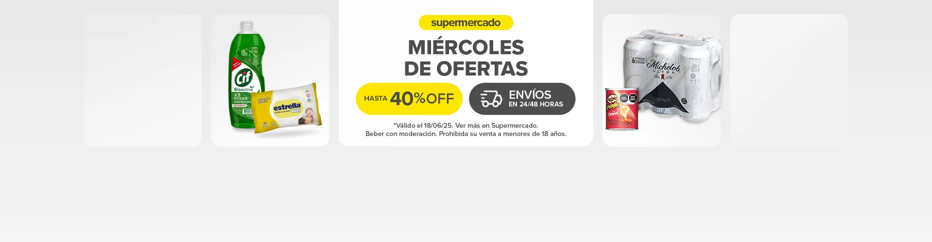 MIÉRCOLE SDE OFERTAS EN SUPERMERCADO, HASTA 40% OFF Y ENVÍOS RÁPIDOS