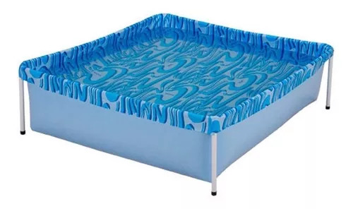 piscina rectangular azul