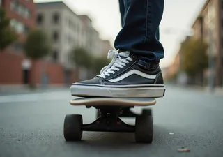 persona en skate con Vans Knu Skool 