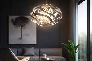 Luminária pendente na sala de estar
