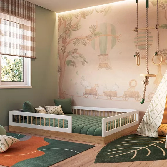Cama infantil Montessori doble con somieres