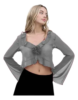 Blusa con tiras en el pecho hotsell