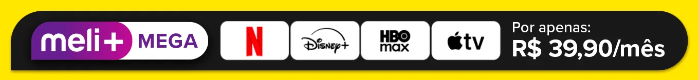 Meli+ Mega. Pra você que curte Netflix, Disney+, HBO Max, Apple TV+. Por apenas R$ 39,90 por mês. Consulte termos e condições.