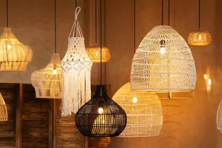 Luminárias rústicas com detalhes macramê