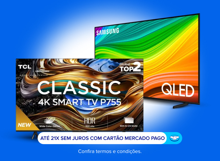 TELEVISORES. ATÉ 21X SEM JUROS COM CARTÃO MERCADO PAGO. CONSULTE TERMOS E CONDIÇÕES.