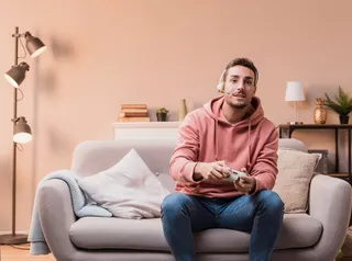 Hombre jugando videojuegos