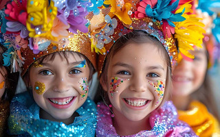 Crianças fantasiadas para o carnaval