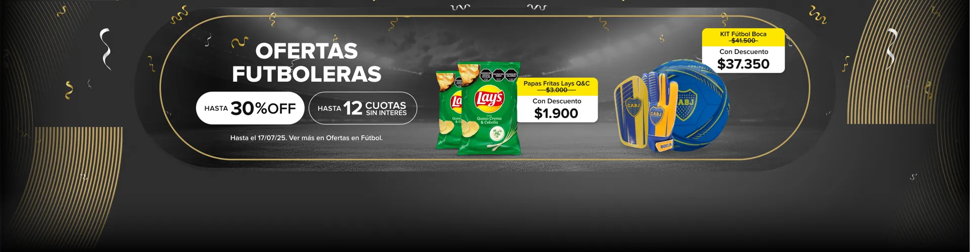 OFERTAS FUTBOLERAS, HASTA 30% OFF Y 12 CUOTAS SIN INTERÉS
