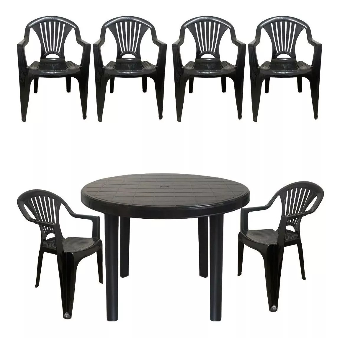 mesa negra de plástico desmontable