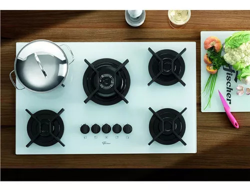 Estufa cooktop de gas Fischer Infinity 26298 blanco puro 127V/220V