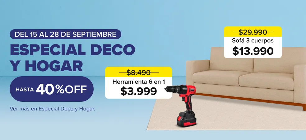 Especial deco y hogar con hasta 40% off