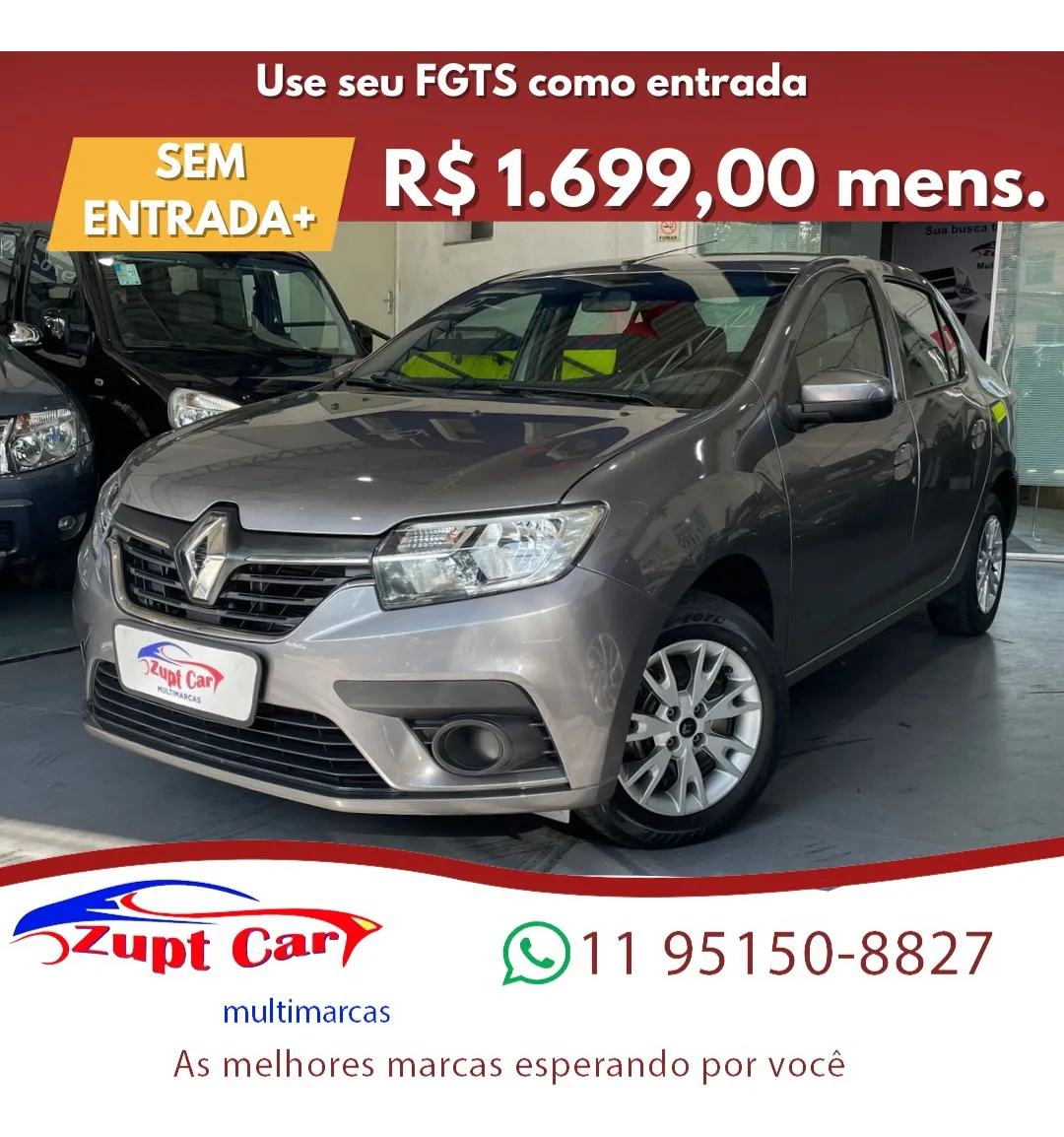 Renault Logan Zen 1.0 2023  Financiamento Total 