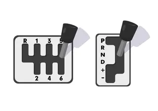 dibujos de transmisión manual y cvt lado a lado.