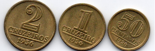 Serie Armas Da Republica De 1956-050,1 E 2 Cruzeiros