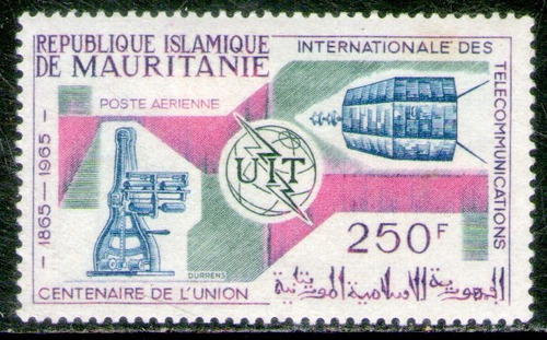 Mauritania Sello Comunicaciones = Espacio = Satélite 1965
