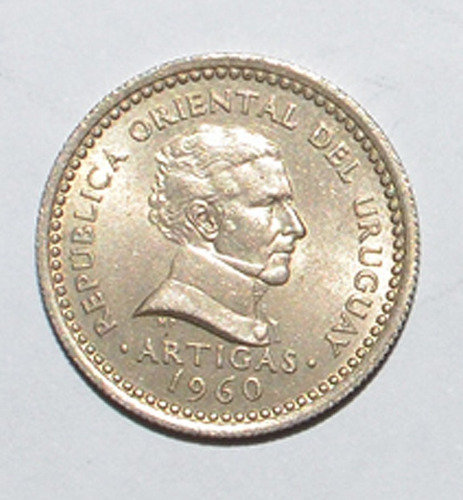 Moneda De 25 Centésimos De Uruguay, Año 1960