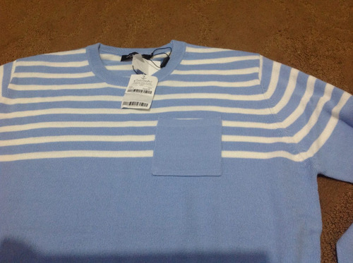 Suéter/malha/blusa De Frio Masculino Azul E Branco Colombo | Mercado Livre