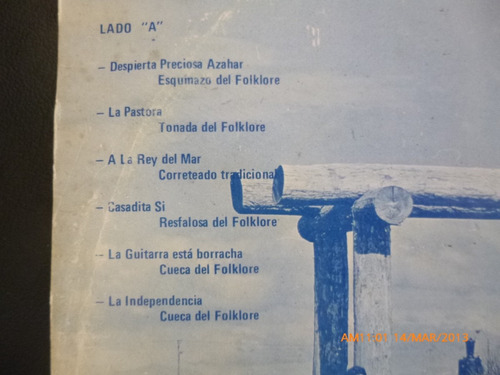 Vinilo Lp De Los Ruiseñores Folklore Punta Arenas (u413