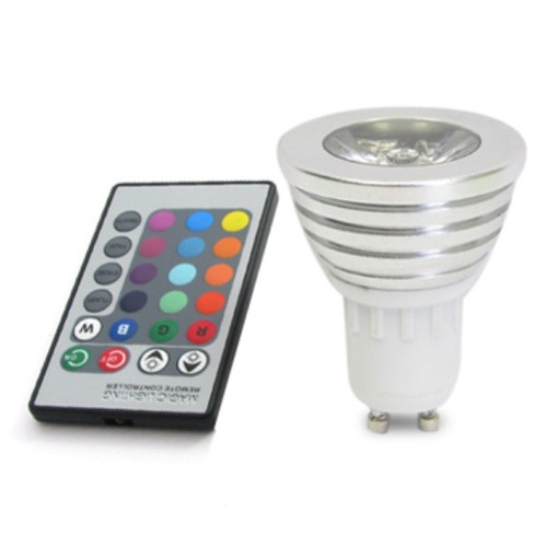 Imagem 5 de 5 de Lampada Led Para Spot Rgb Gu10 Com Controle Remoto Colorido