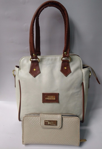 Combo Bolso Billetera Dama Beige Moda Femenina Envío Gratis