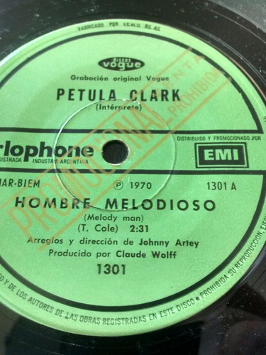 Vinilo Single De Petulia Clark - Hombre Melodioso( F86