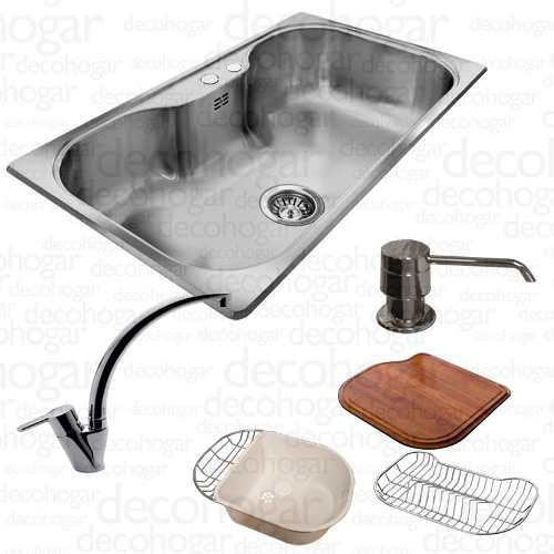 Bacha Cocina Johnson Luxor Si85 + 4 Acc Y Griferia Cjn3618