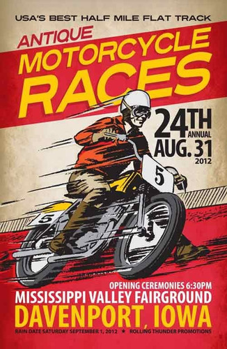 Carteles Antiguos Chapa Grues 60x40cm Poster Moto Races -053