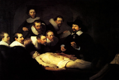 Médico Aula De Anatomia Dr. Tulp Repro Rembrandt Na Tela