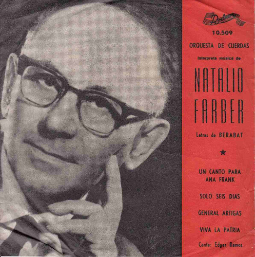 1965 Uruguay Vinilo Rodnos 10509 Natalio Farber Ana Frank