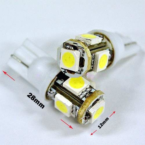 Lampara T10-12 V 5 Leds Tuning Auto Varios Usos Bca.x1