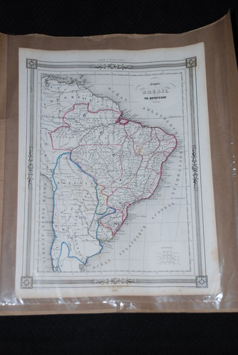 Antiguo Mapa Frances De Sudamerica 1842 Chile Brazil