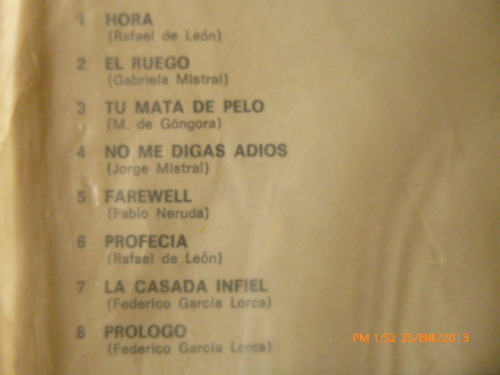 Vinilo Lp Versos Para Una Mujer Jorge Mistral (xx169 (Usado)