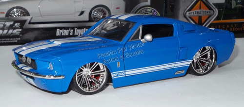 1:24 Shelby Gt500 1967 Azul Jada Ford Mustang Display