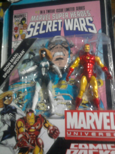 Marvel Universe Iron Man Mujer Araña Pack Hasbro C/ Comic