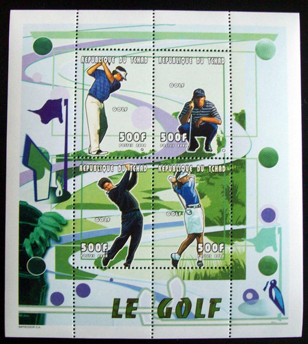 Tchad, Deportes Golf, Bloque Sc. 813 Mint L5593