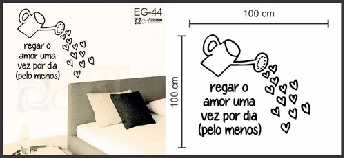 Adesivo De Parede Regador Do Amor - Frase - Quarto Romantico