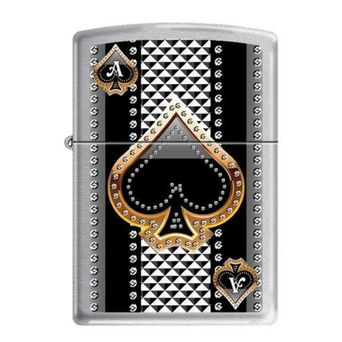 ¡ Encendedor Zippo Stamped Ace Of Spades As Espada Silver !!