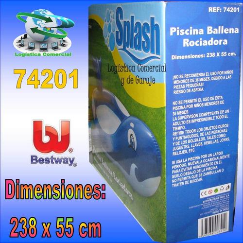 Piscina Infantil Ballena Rociadora 74201 Bestway 238x55cm
