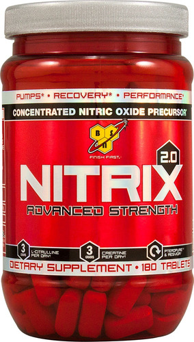 Nitrix 2.0 Bsn 180 Tabs Oxido Nítrico Arginina Potencia