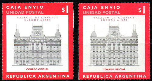 Argentina 2001 - Caja Envio De 1 Peso, Dentados Con Y Sin Nº