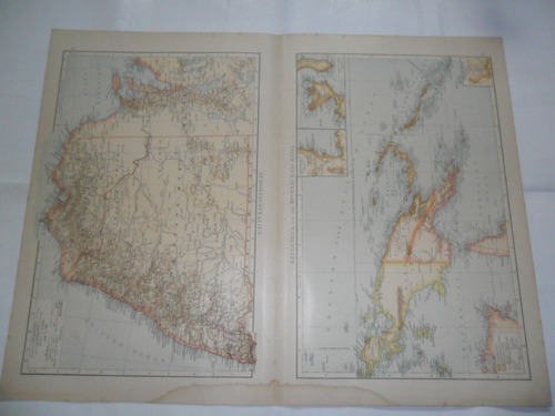 Mapa Plano 1893 Nueva Guinea Bismarckarchipel Halbinsel