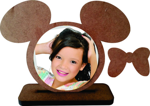 60 Porta Retrato Minnie Infantil Mdf Cru Enfeite De Mesa