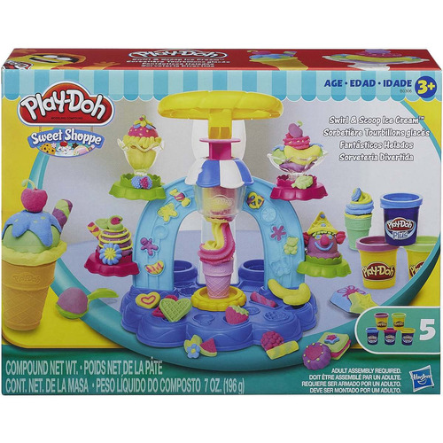 Play-doh Shoppe Dulce Remolino Y Scoop Ice Cream Playset