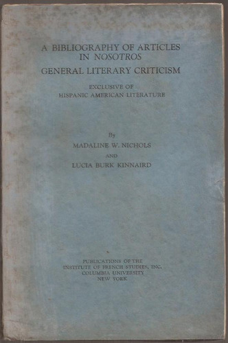 Una Bibliografía De Artículos En Revista Nosotros 1935