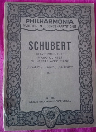 Partitura Schubert Piano Quinteto