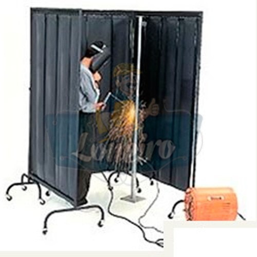 Lona Cortina Pvc Preto P/ Biombo Área Solda Galpão 13,5x3,5