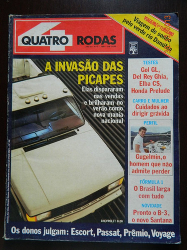 Revista Quatro Rodas 1988 Picapes Del Rey Elba Gugelmin