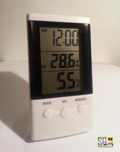 Termometro Higrometro Ambiental, Reloj (cod. Thdhx808.001)